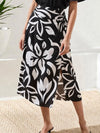 Printed Wrap-Front Pull-On Midi Skirt | SK224