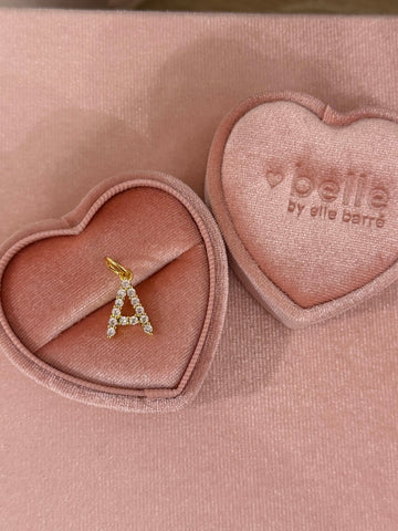 Mini CZ Pave Initial Charm