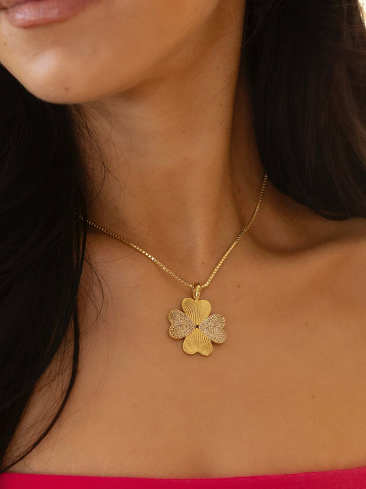 Jumbo CZ Clover Pendant