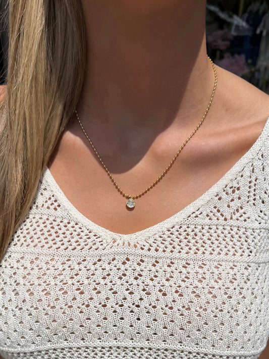 CZ Ball Bead Necklace