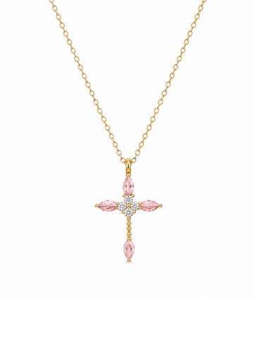 Belle Blush Cross Necklace