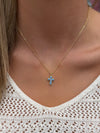 Baby Blue Cross Necklace