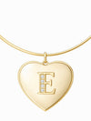 Cuff Necklace With Heart Initial Pendant