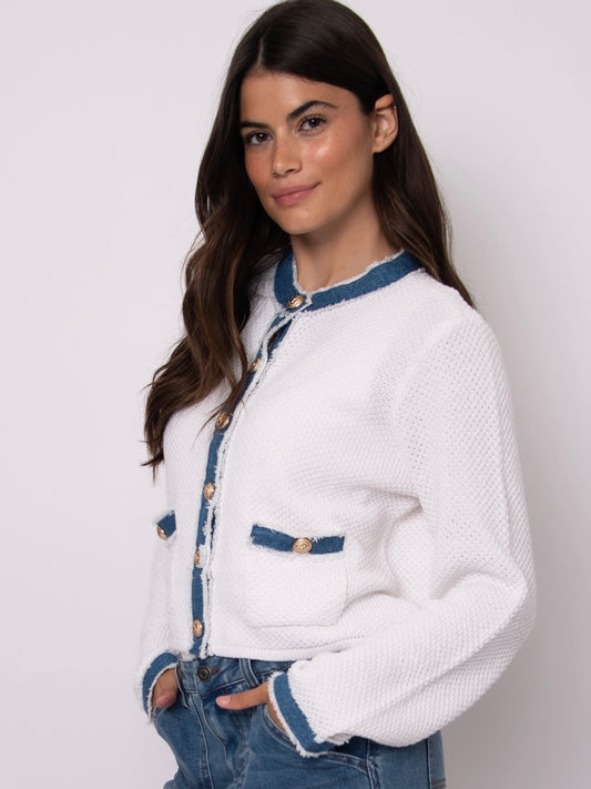 Contrast With Denim Detail Jacket | JK242