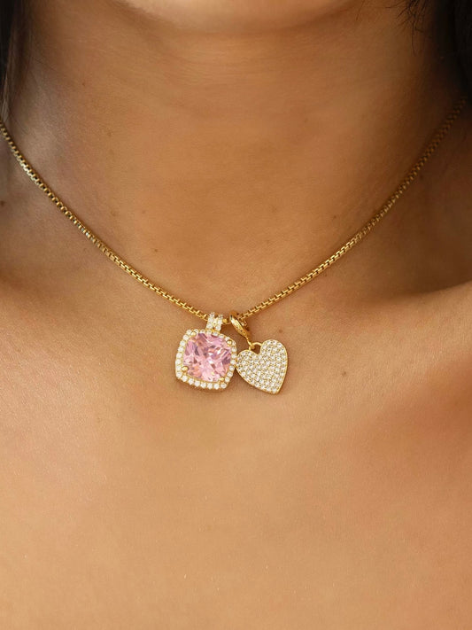 Mini CZ Heart Charm Pendant