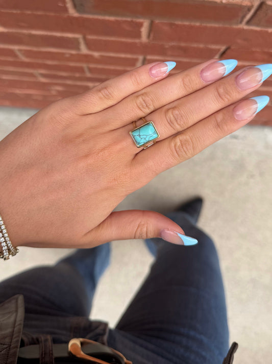 Azure Adjustable Ring