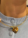 Cuff Necklace With Heart Initial Pendant