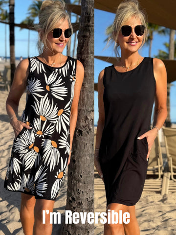 Reversible A-Line Dress With Pockets | D214