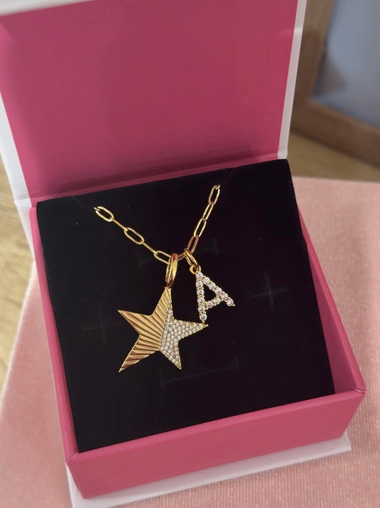 Mini CZ Pave Initial Charm