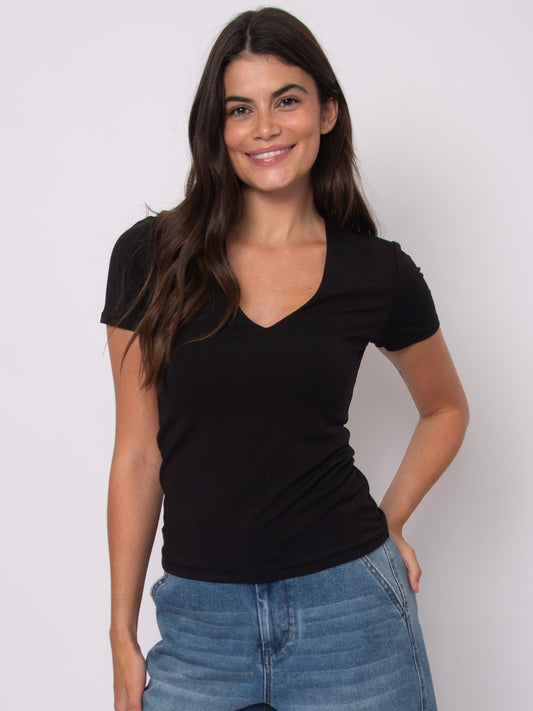 Cotton V-Neck Tee | T318