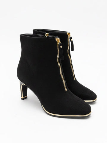 Faux Suede Bootie With Gold Accents | BT204