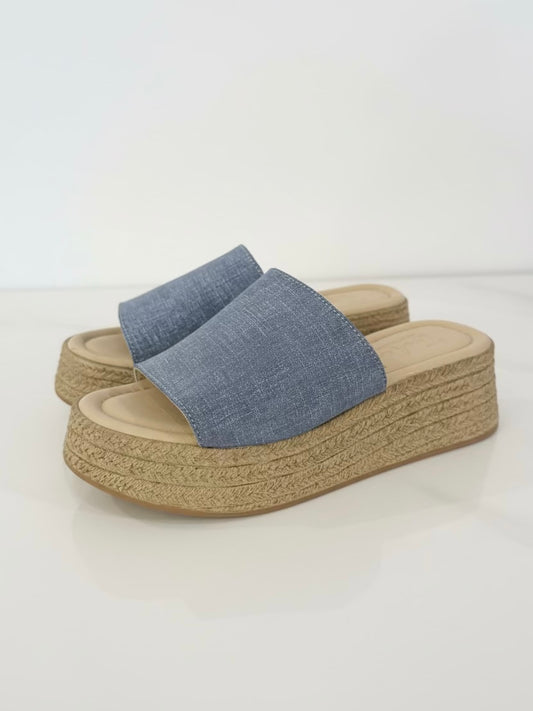 Trendy Denim Wedge Sandal | SA219
