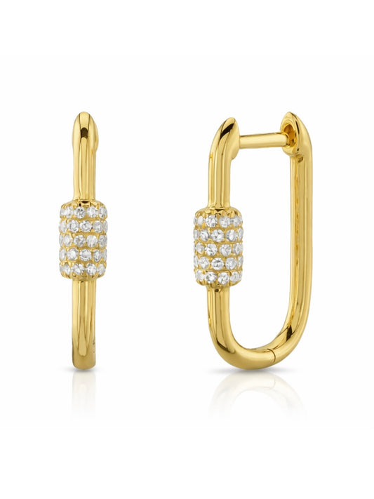 Belle Pavé Carabiner Earrings | E109