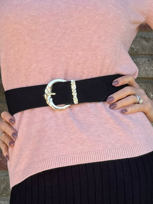 Gold Buckle Classic Stretch Belt | BLT123