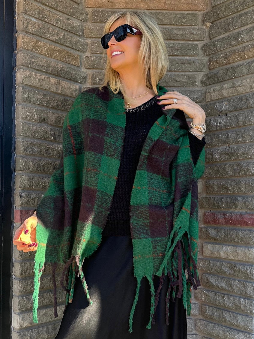 Green Plaid Scarf | SC119