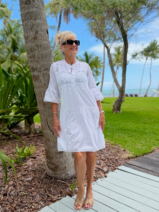100% Cotton Italian 2-Piece Swing Dress | D206