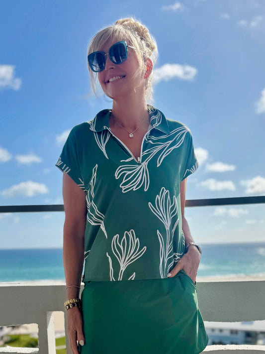 Athleisure Quarter-Zip Polo Top | T291