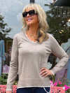 Cozy Contrast V-Neck Sweater | SW260