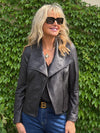 Foiled Knit Biker Jacket | R284
