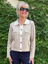 Knit Long Sleeve Button-Front Collared Cardigan | C230