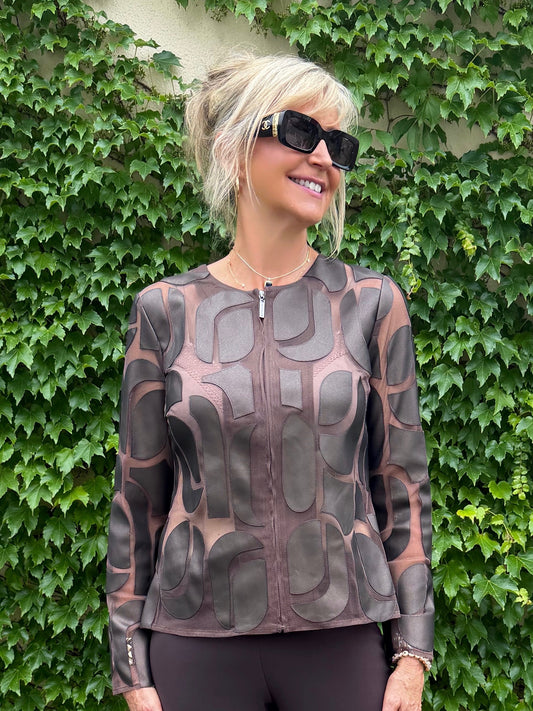 Faux Leather & Mesh Jacket | R288