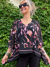 Chiffon Abstract Poncho Top | R289