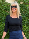 Elevated Basic Top With Ruching On Sleeve | T356