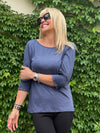 Elevated Basic Top With Ruching On Sleeve | T356