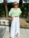 Stunning Italian Pant With Full Length Button Detail | PA271