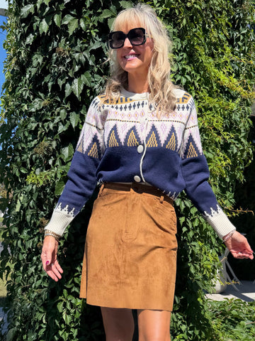 Faux Suede A-line Skirt | SK229