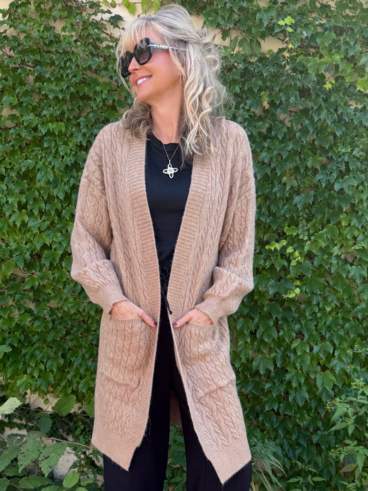 Cozy Cable Knit Cardi | C239