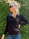 Super Soft V-Neck Denim Knit Sweater | T373