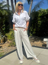 Italian Wide Leg Pant With Belt | PA265