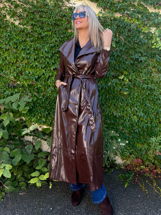 Faux Leather Stunning Jacket With Belt | R304
