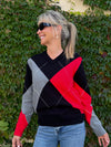 Argyle V-Neck Top | T381