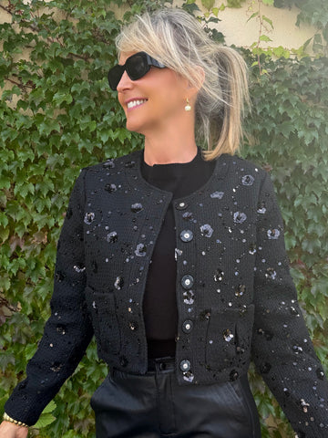 Fancy Embellished Tweed Jacket | JK254