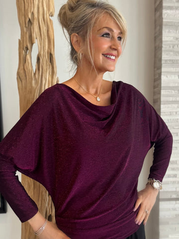 Italian Sparkle Dolman Sleeve Top | T268