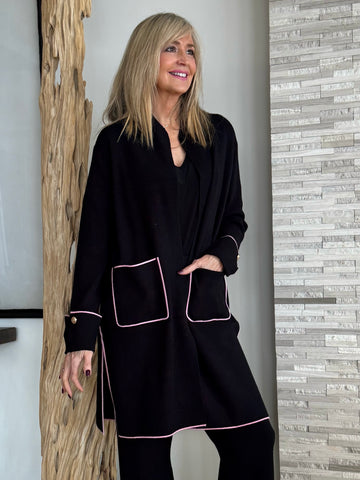 Deluxe Contrast Piping Cardi | C221