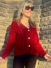 Luxurious Eyelash Cardi With Decorative Buttons | C204