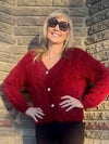 Luxurious Eyelash Cardi With Decorative Buttons | C204