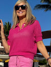 West Palm Crochet Polo Top | T279