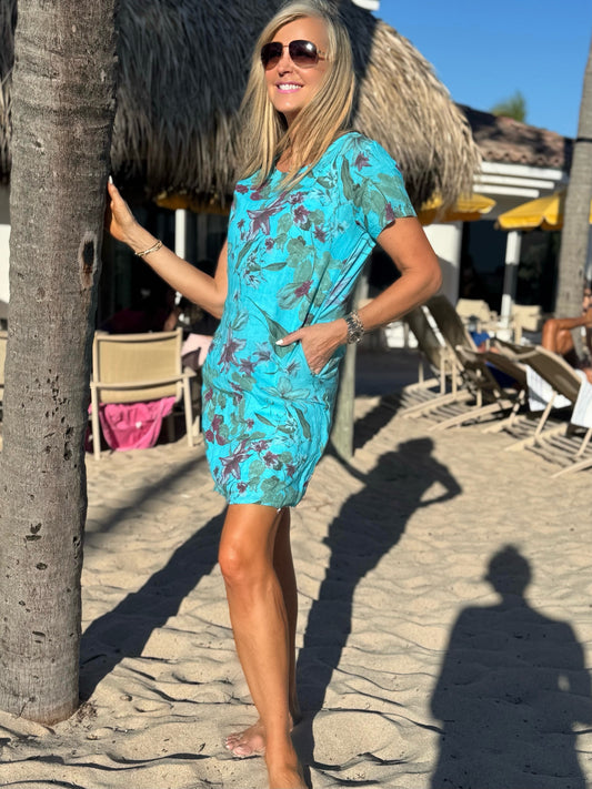 100% Linen Italian Dress | D208