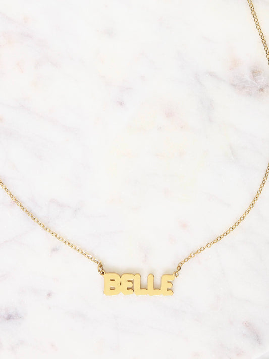 Bubble Nameplate Necklace