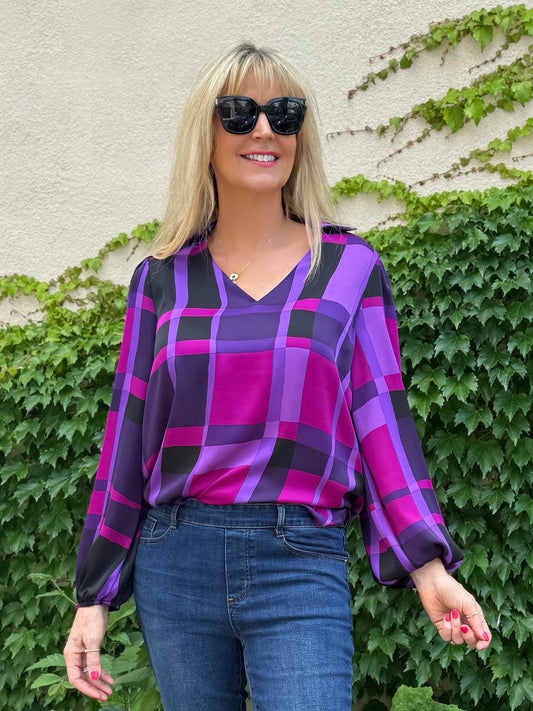 Jewel Tone V-Neck Fashion Top | R665