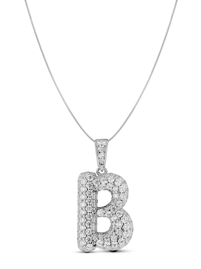 Silver Bubble Letter Necklace