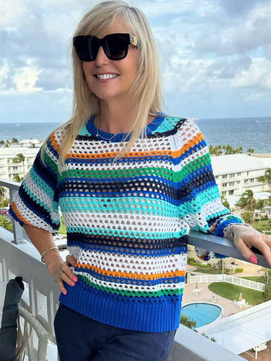 Gorgeous Multicolor Nautical Top | T725