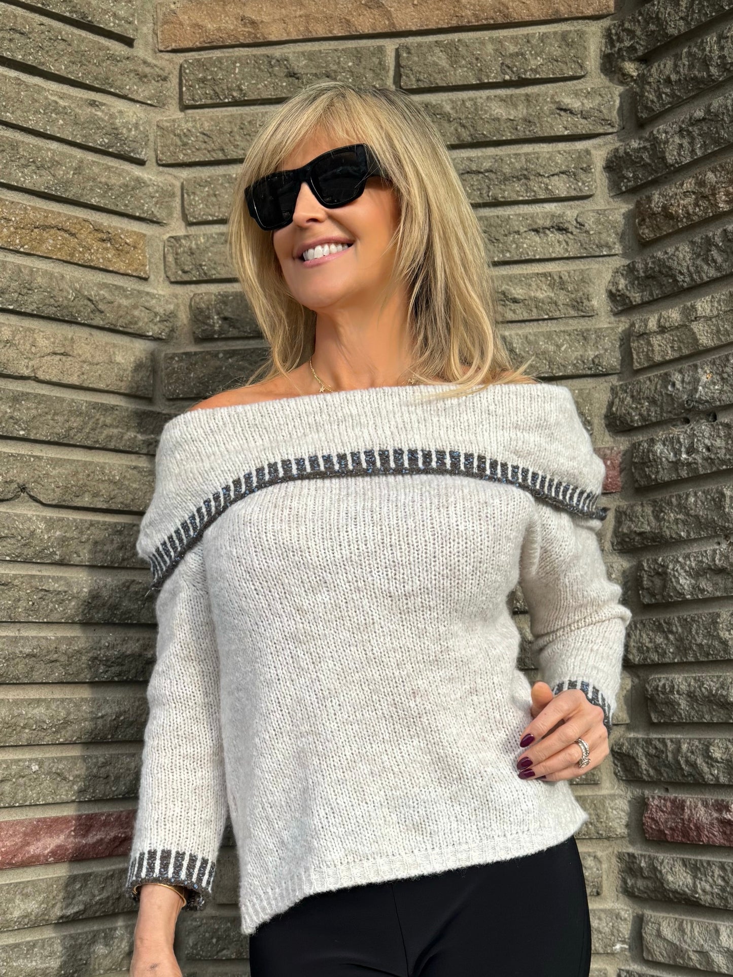 Luxury Off Shoulder Sweater | T708