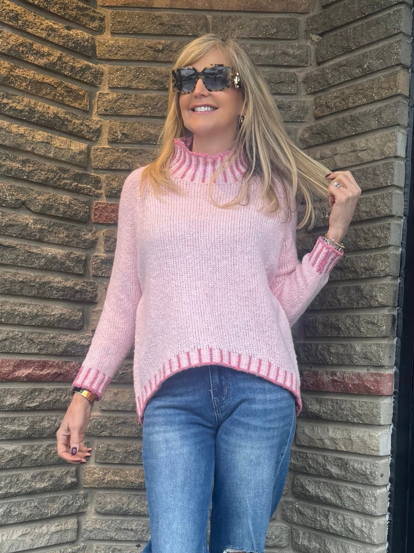 Stunning Knit Mock Neck Sweater | T719