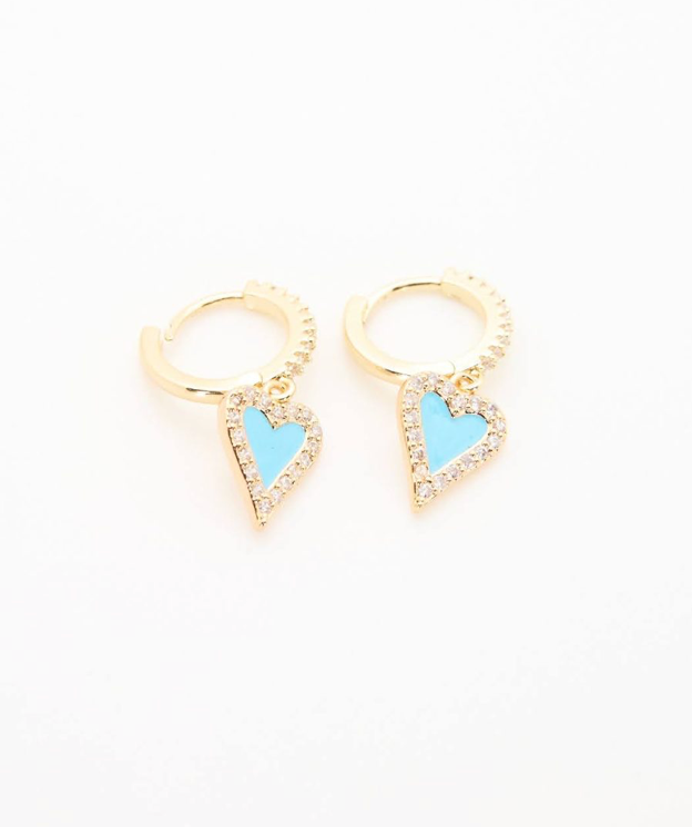 Bling Heart Hoop Earrings | BE152