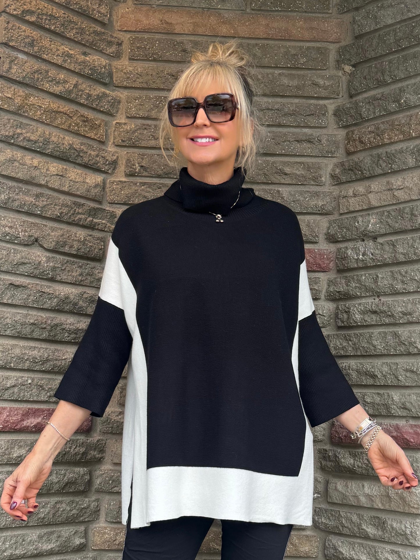 Quiet Luxury Knit Tunic With Side Slits | T688